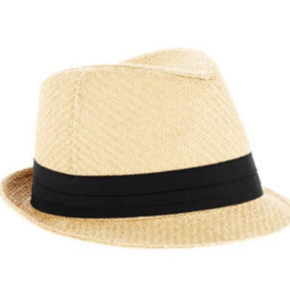 BDG Straw Black Grosgrain Bow Fedora Hat Costume Summer